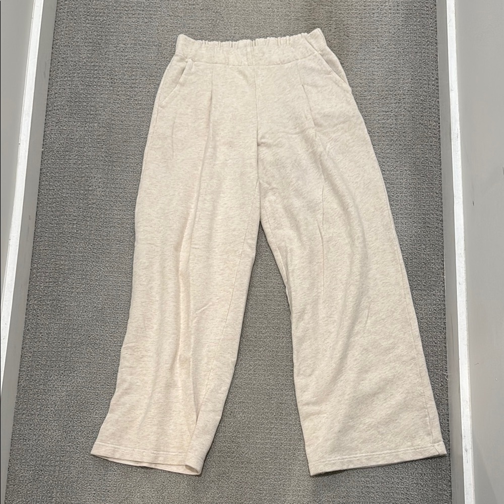 Women's Cream Wide-Leg Pants